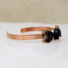Artisan Black Tourmaline & Copper Moon Phase Cuff
