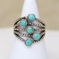 Artisan Turquoise & Recycled Sterling Silver Ring
