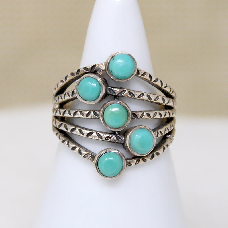 Artisan Turquoise & Recycled Sterling Silver Ring