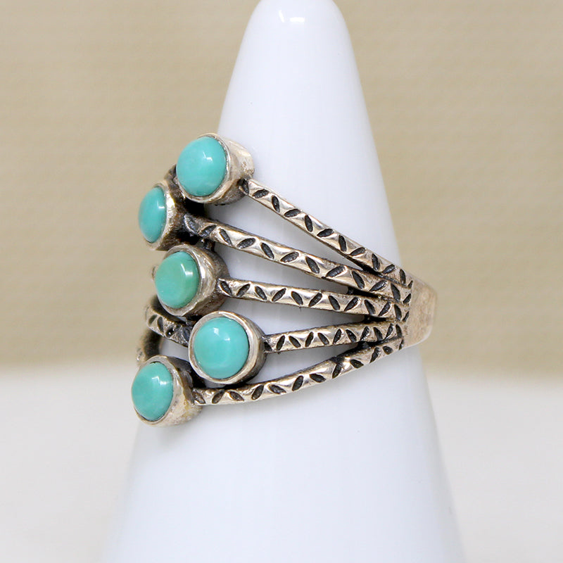 Artisan Turquoise & Recycled Sterling Silver Ring