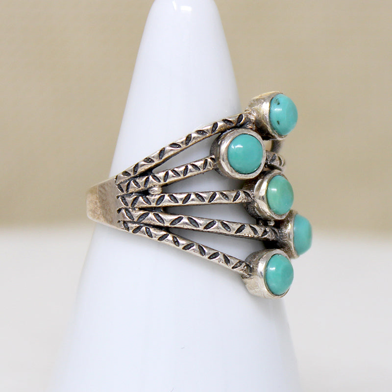 Artisan Turquoise & Recycled Sterling Silver Ring