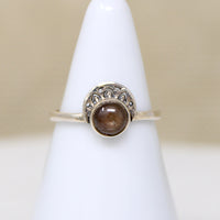 Crescent Moon Crown Brown Labradorite Artisan Ring