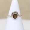 Crescent Moon Crown Brown Labradorite Artisan Ring