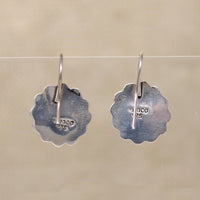 Leafy Green Art Glass in Silver Petal Earrings