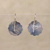 Leafy Green Art Glass in Silver Petal Earrings
