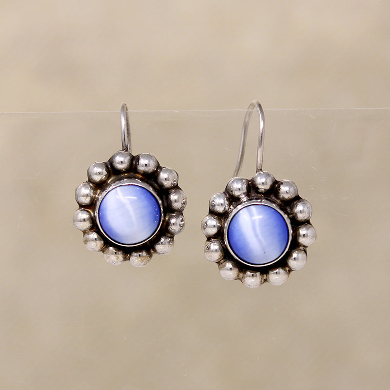 Dreamy Blue Art Glass in Sterling Silver Earrings