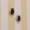 Pitch Black Onyx Hexagons in Sterling Stud Earrings