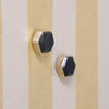 Indigo Labradorite Hexagons in Sterling Stud Earrings