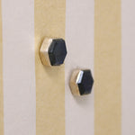 Indigo Labradorite Hexagons in Sterling Stud Earrings