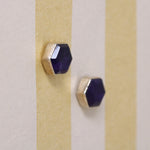 Rich Purple Amethyst Hexagons in Sterling Stud Earrings