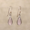 Faceted Pink Quartz & Sterling Artisan Drop Earrings