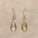 Citrine & silver drop earrings