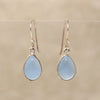 Glowing Blue Chalcedony Artisan Drop Earrings