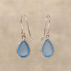 Glowing Blue Chalcedony Artisan Drop Earrings