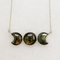 Mystical Labradorite Moon Phase Artisan Necklace