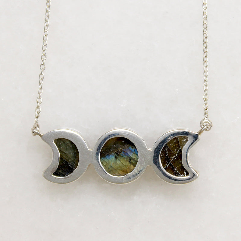 Mystical Labradorite Moon Phase Artisan Necklace