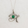 Sterling Eye of Ra Pendant with Green Agate Pupil