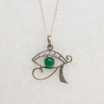Sterling Eye of Ra Pendant with Green Agate Pupil