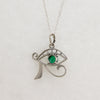 Sterling Eye of Ra Pendant with Green Agate Pupil