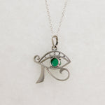 Sterling Eye of Ra Pendant with Green Agate Pupil