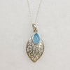 Chalcedony & Flowing Silver Vine Artisan Pendant
