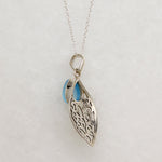 Chalcedony & Flowing Silver Vine Artisan Pendant