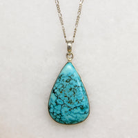 Brilliant Tibetan Turquoise & Sterling Silver Necklace