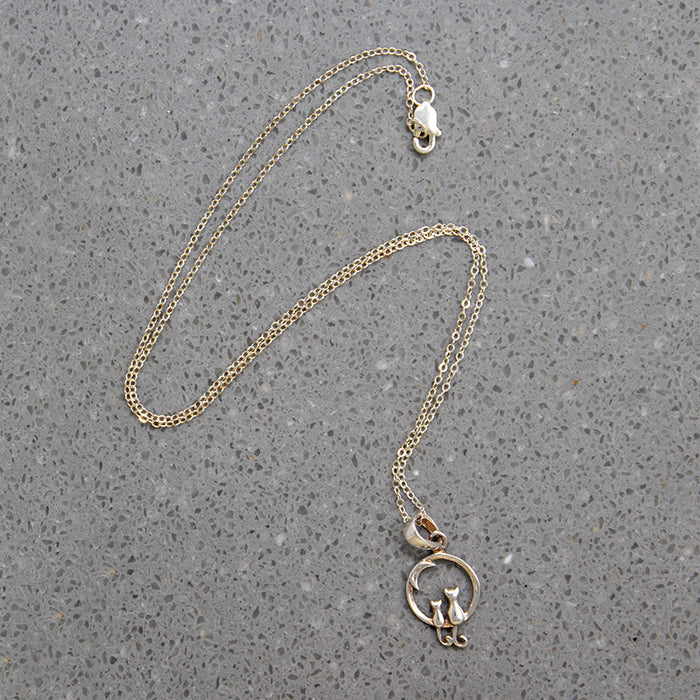 Little Love Cats Sterling Silver Artisan Necklace