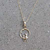 Little Love Cats Sterling Silver Artisan Necklace