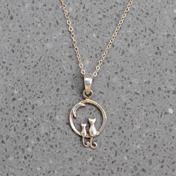 Little Love Cats Sterling Silver Artisan Necklace