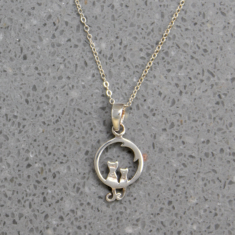 Little Love Cats Sterling Silver Artisan Necklace