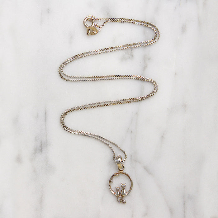 Little Love Cats Sterling Silver Artisan Necklace