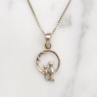 Little Love Cats Sterling Silver Artisan Necklace