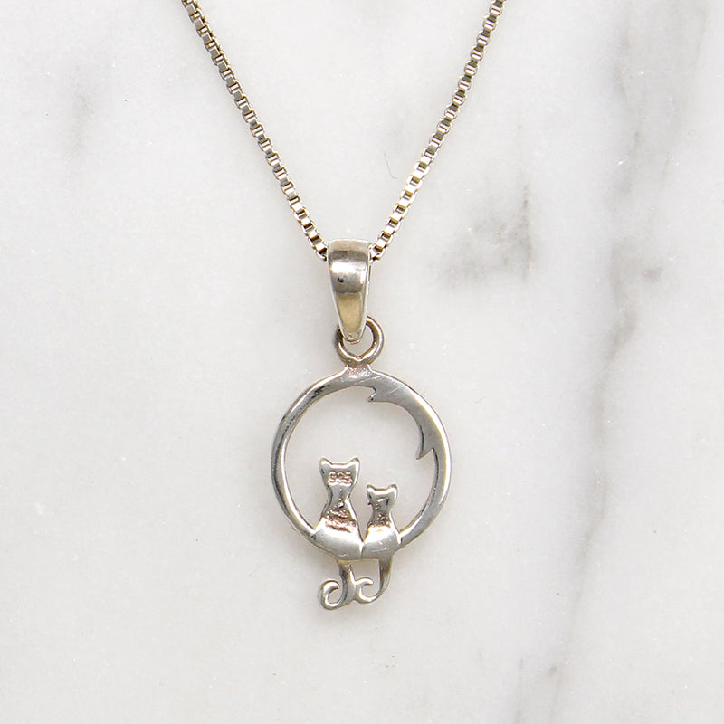 Little Love Cats Sterling Silver Artisan Necklace