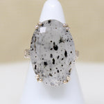 Tourmalined Quartz & Sterling Artisan Cocktail Ring