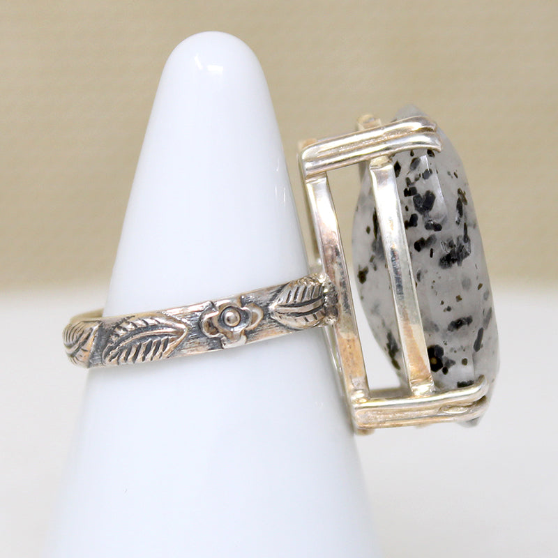 Tourmalined Quartz & Sterling Artisan Cocktail Ring