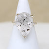 Pear-Cut Tourmalined Quartz in Sterling Artisan Ring
