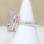Pear-Cut Tourmalined Quartz in Sterling Artisan Ring