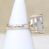 Oval Speckled Quartz in Sterling Silver Statement Ring