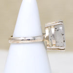 Oval Speckled Quartz in Sterling Silver Statement Ring