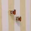 Fiery Orange Garnets in Sterling Stud Earrings