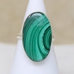 Green Wave Artisan Malachite & Sterling Ring