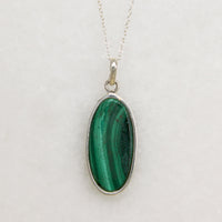 Gorgeous Green Malachite & Sterling Silver Pendant