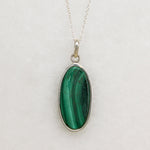 Gorgeous Green Malachite & Sterling Silver Pendant