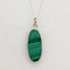 Dramatic Oval Malachite in Sterling Silver Necklace