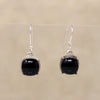 Glossy Black Onyx & Sterling Silver Drop Earrings