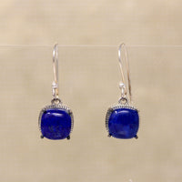 Royal Blue Lapis Lazuli & Sterling Artisan Earrings