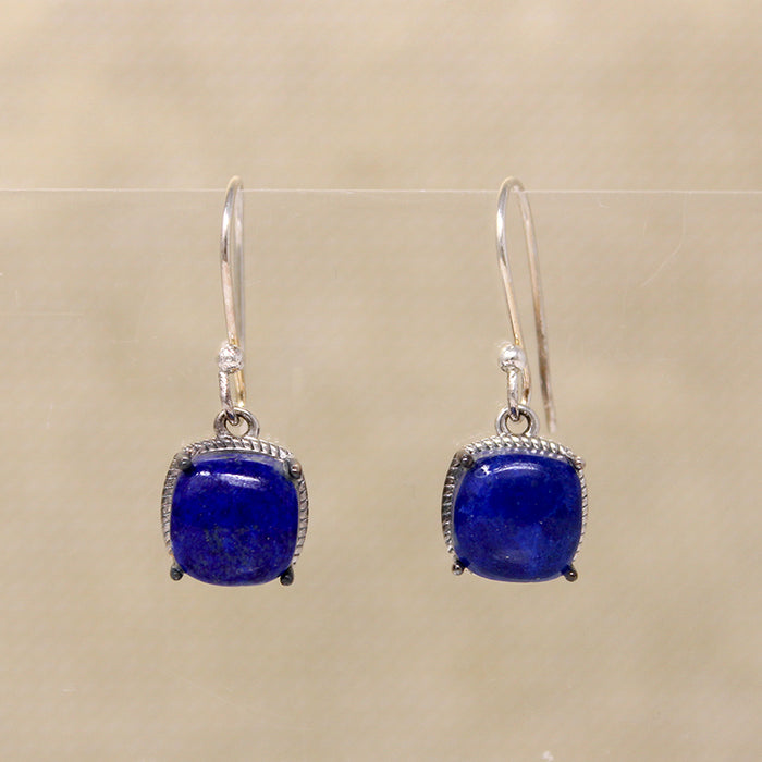 Royal Blue Lapis Lazuli & Sterling Artisan Earrings