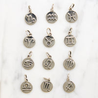 Signs of the Zodiac Sterling Silver Disc Necklaces