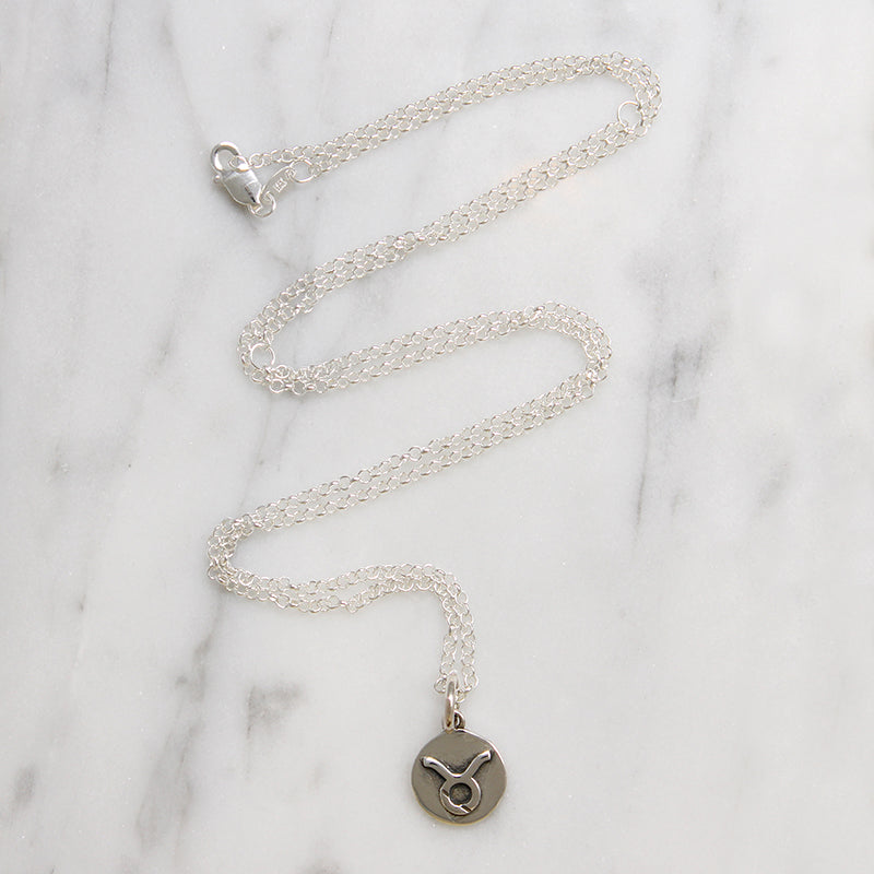 Signs of the Zodiac Sterling Silver Disc Necklaces